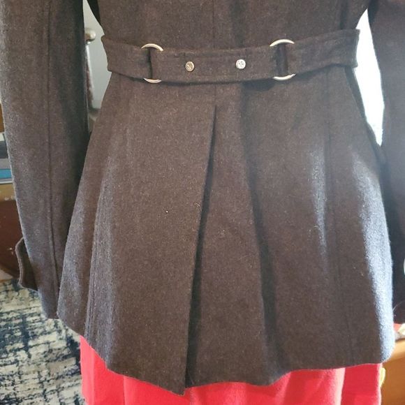 MISS SIXTY M60 Gray Envelope Collar Wool Pea-Coat Medium - Picture 10 of 13